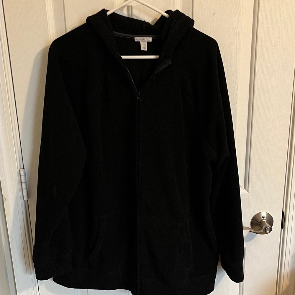 Black Zip-Up Hoodie Fleece Old Navy Women’s XXL